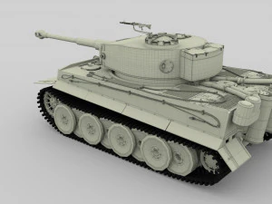 t34-76 tiger tank early pack with interior and engine bay 3D Model