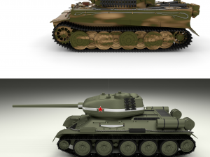 t34-85 tiger tank late pack 3D Model