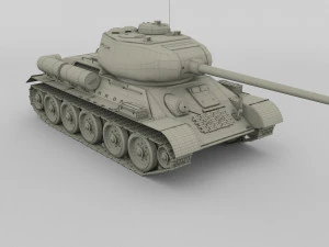 t34-85 tiger tank late pack 3D Model