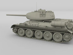t34-85 tiger tank late pack 3D Model
