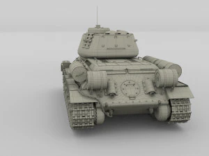 t34-85 tiger tank late pack 3D Model