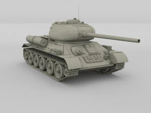 t34-85 tiger tank late pack 3D Model