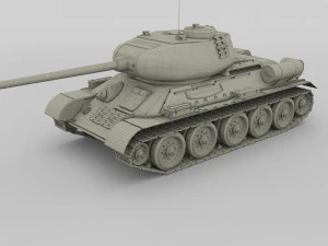 t34-85 tiger tank late pack 3D Model