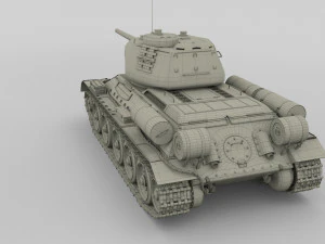 t34-85 tiger tank late pack 3D Model