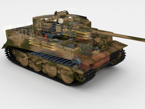 t34-85 tiger tank late pack with interior 3D मॉडल