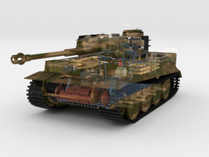 t34-85 tiger tank late pack with interior 3D मॉडल