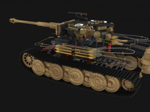 t34-85 tiger tank late pack with interior 3D Model