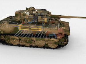 t34-85 tiger tank late pack with interior 3D मॉडल