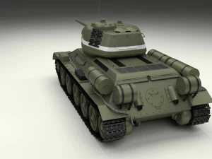 t34-85 tiger tank late pack with interior 3D Model