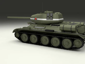 t34-85 tiger tank late pack with interior 3D Model
