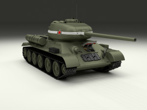 t34-85 tiger tank late pack with interior 3D मॉडल