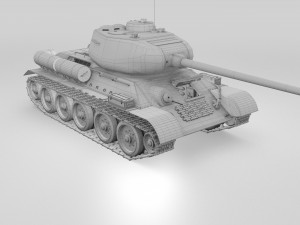 t34-85 tiger tank late pack with interior 3D मॉडल
