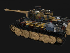 t34-85 tiger tank late pack with interior and engine bay 3D Model