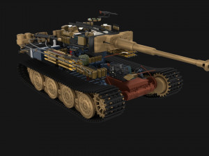 t34-85 tiger tank late pack with interior and engine bay Model 3D
