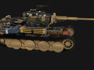 t34-85 tiger tank late pack with interior and engine bay Model 3D