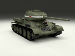 t34-85 tiger tank late pack with interior and engine bay Model 3D