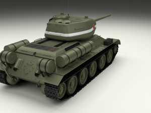 t34-85 tiger tank late pack with interior and engine bay Model 3D