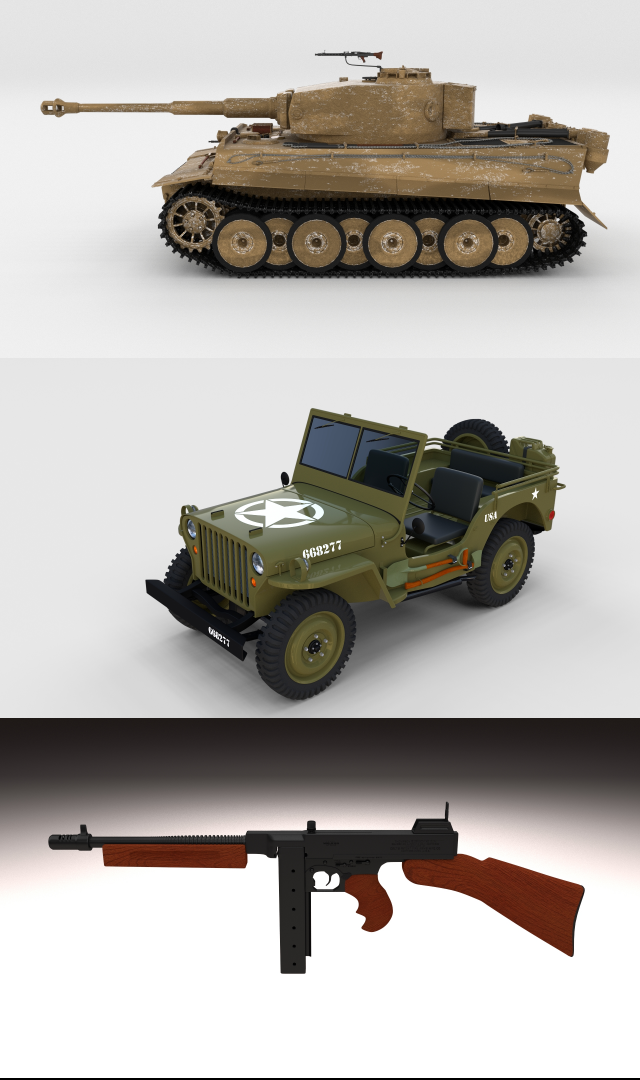 western front pack Modello 3D .c4d .max .obj .3ds .fbx .stl .blend 