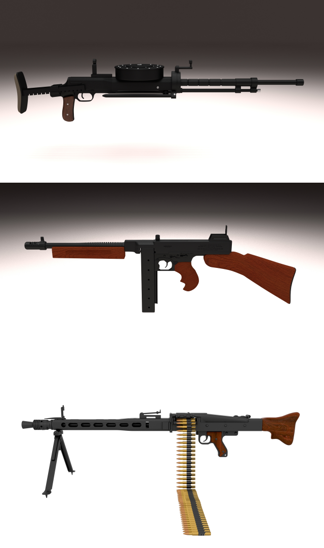 ww2 machine pack Model 3D .c4d .max .obj .3ds .fbx .stl .blend 