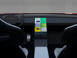 tesla roadster 2020 with interior and chassis 3D Model
