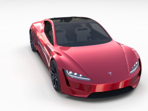 tesla roadster 2020 with interior and chassis Model 3D