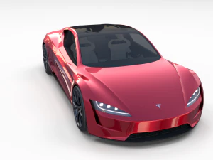 tesla roadster 2020 with interior and chassis 3D Model