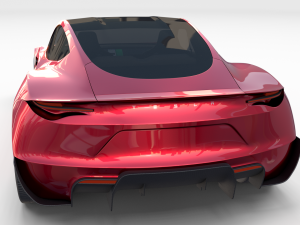 tesla roadster 2020 with interior and chassis Model 3D