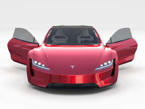 tesla roadster 2020 with interior and chassis Model 3D