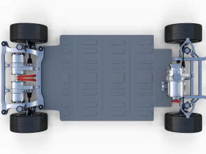 tesla roadster 2020 with interior and chassis 3D Model