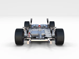 tesla roadster 2020 with interior and chassis 3D Model