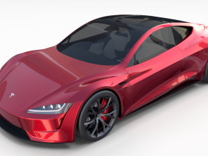tesla roadster 2020 with interior and chassis Model 3D
