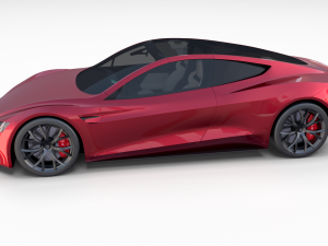 tesla roadster 2020 with interior and chassis Model 3D