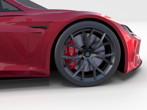 tesla roadster 2020 with interior and chassis Model 3D
