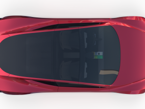 tesla roadster 2020 with interior and chassis Model 3D