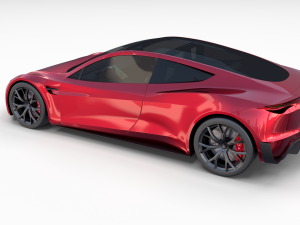 tesla roadster 2020 with interior and chassis Model 3D