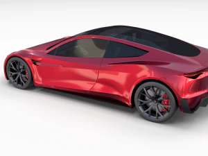 tesla roadster 2020 with interior and chassis 3D Model