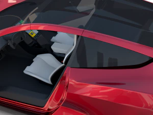 tesla roadster 2020 with interior and chassis 3D Model