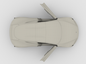 tesla roadster 2020 with interior and chassis Model 3D