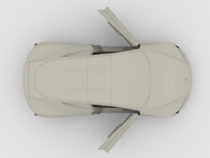 tesla roadster 2020 with interior and chassis 3D Model