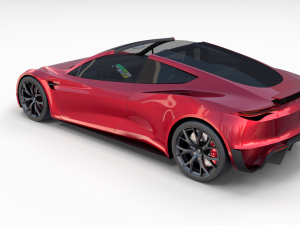 tesla roadster 2020 with interior and chassis Model 3D
