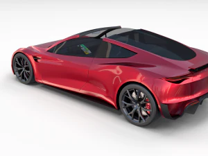 tesla roadster 2020 with interior and chassis 3D Model