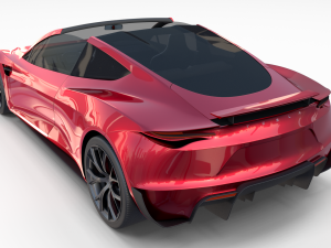 tesla roadster 2020 with interior and chassis Model 3D