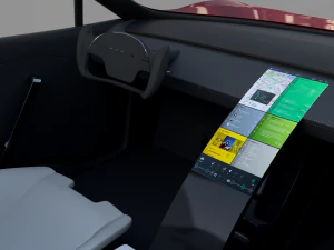 tesla roadster 2020 with interior and chassis 3D Model