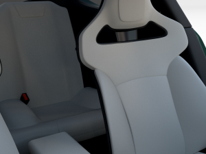tesla roadster 2020 green with interior and chassis 3D Модель