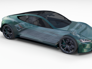 tesla roadster 2020 green with interior and chassis 3D Модель