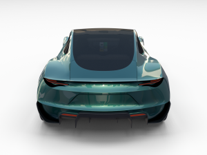 tesla roadster 2020 green with interior and chassis 3D Модель