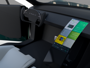 tesla roadster 2020 green with interior and chassis 3D Модель