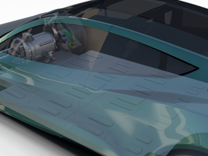 tesla roadster 2020 green with interior and chassis 3D Модель