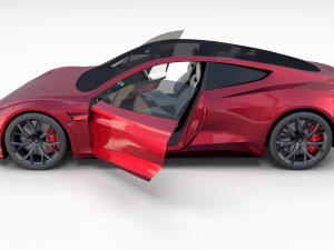 tesla roadster with interior 3Dモデル