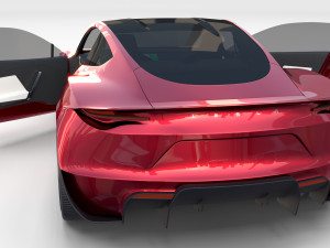 tesla roadster with interior 3Dモデル